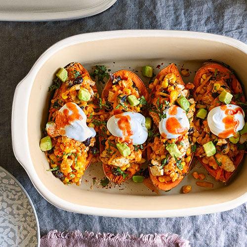 Southwest Chicken-Stuffed Sweet Potatoes