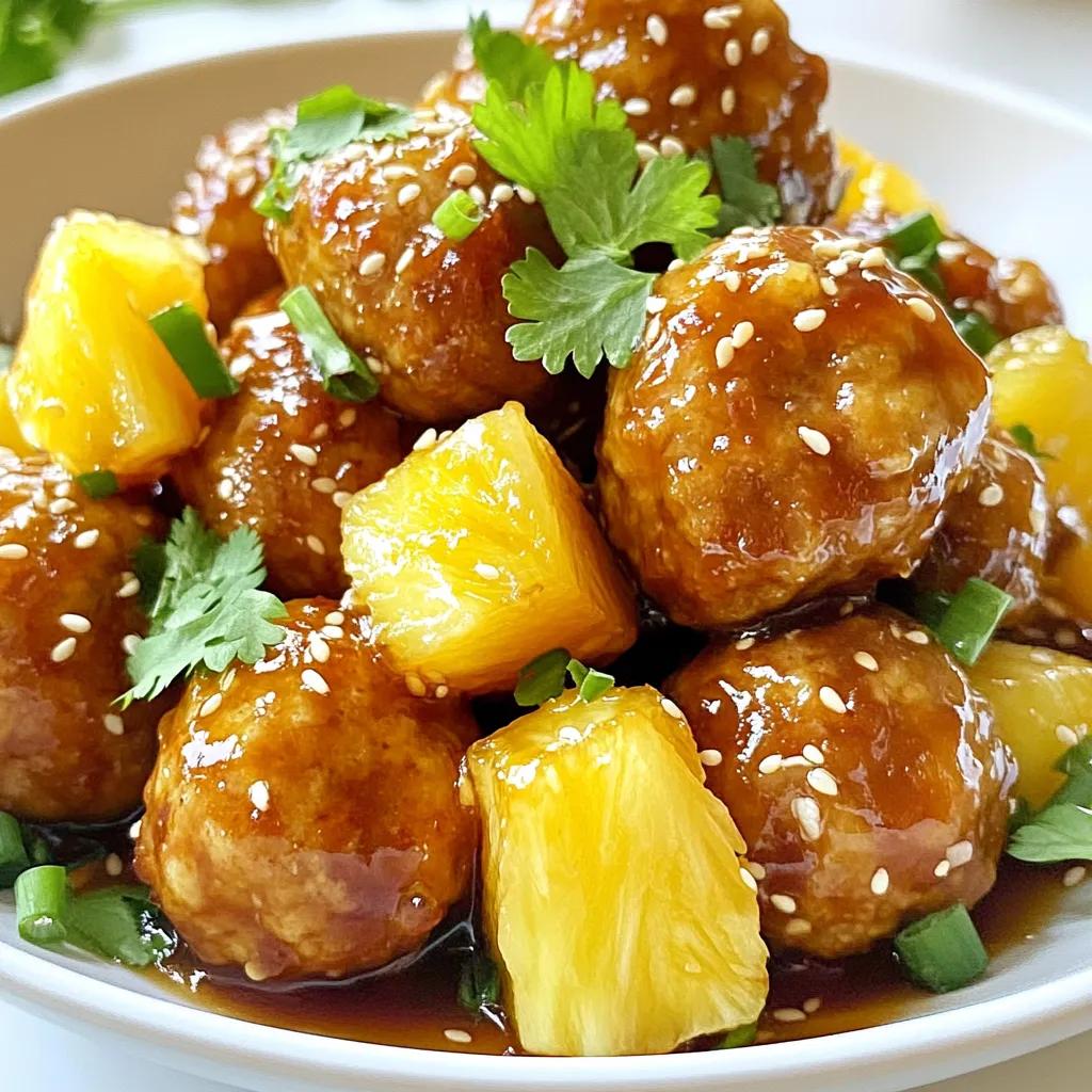 Sweet & Spicy Pineapple Meatballs