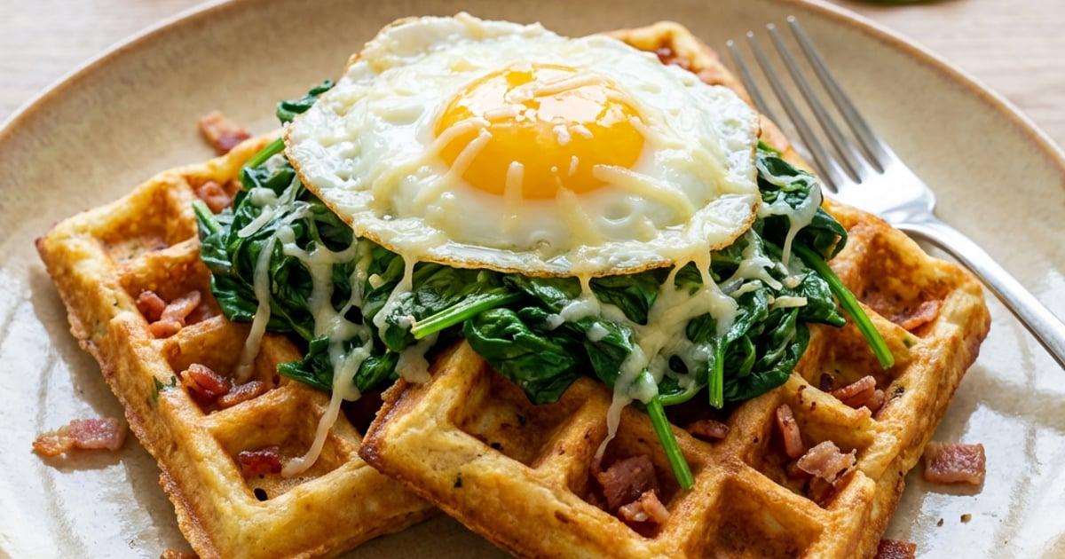 Savory Spinach Artichoke Waffles