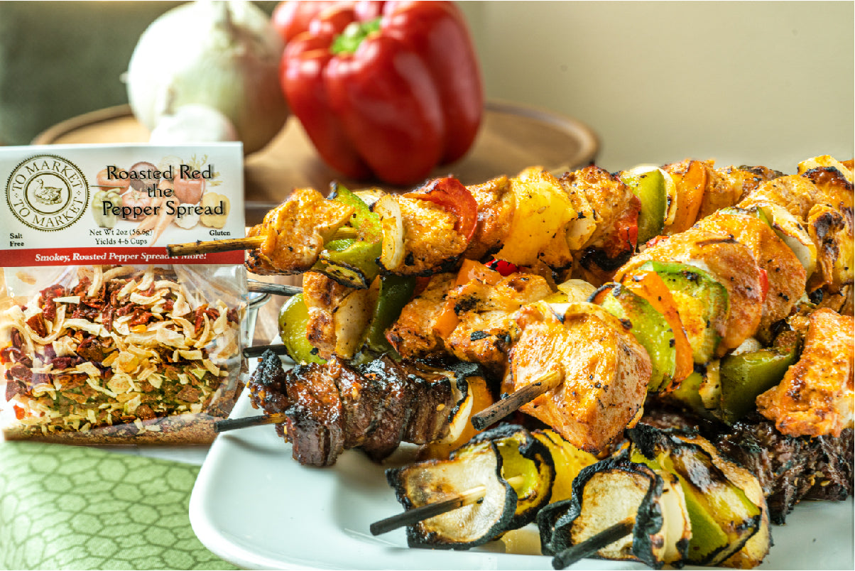 Roasted Red Kickin' Chicken Kabobs