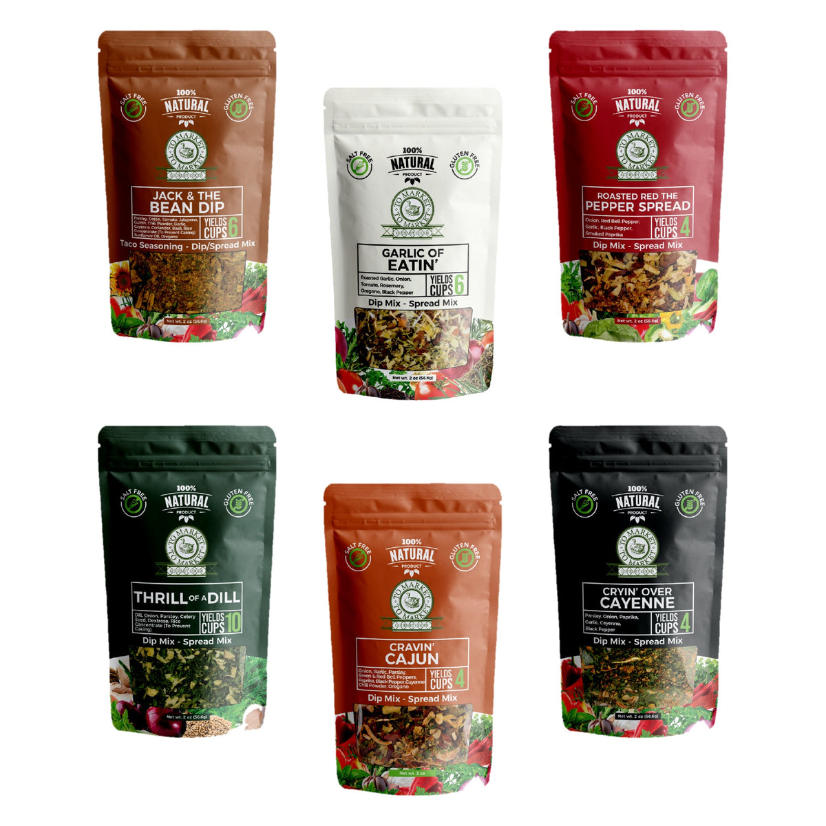 Grill Master 6 Pack dip and seasoning mix pouches